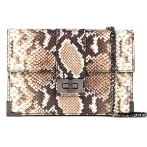 The‎ Kooples Clutch Wallet Leather Emily Snakeskin Chain Strap